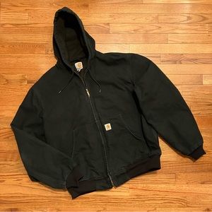 Carhartt Men’s Jacket Cotton Duck Lined with Hood Black Size L